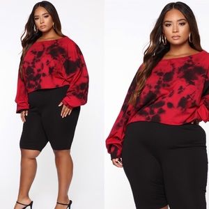 Call It Grunge Washed Tee - Red/Black